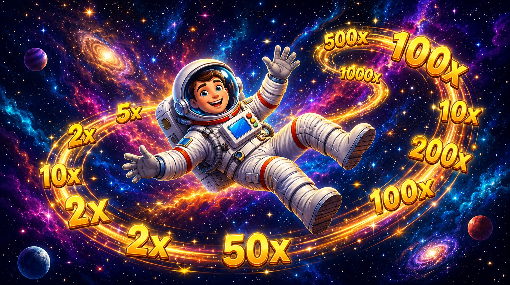 Spaceman astronauta flutuando